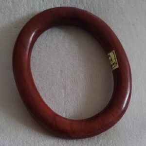New Wooden Bracelet Matte Brown, Made In Philippines,  OLong 3" X 21/8"